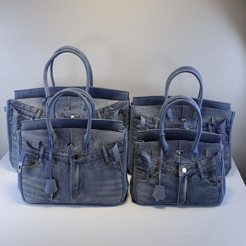 Antigona  Femme | Sac Antigona Lock Mini En Denim Délavé Antigona Antigona