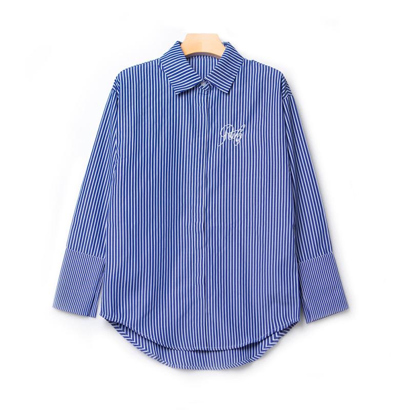 Chemises  Homme | Chemise  Crest En Coton À Rayures Chemises BLEU