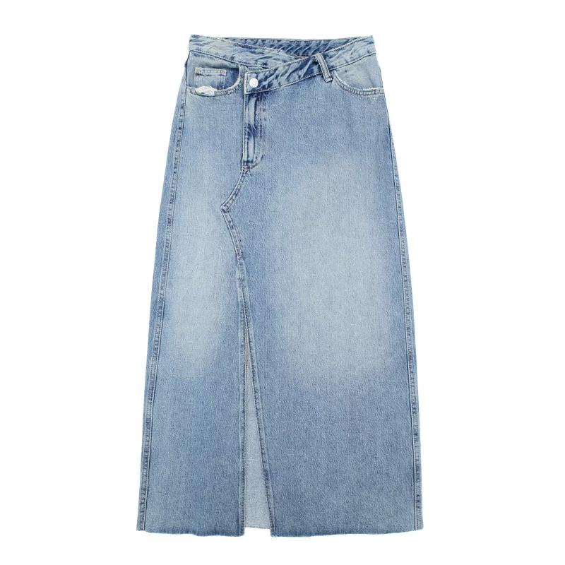 Jupes  Femme | Jupe Asymétrique En Denim Femme BLEU CLAIR