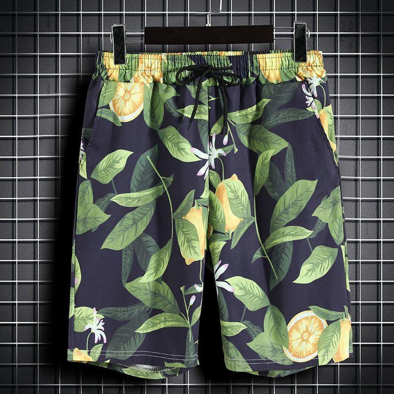 Pantalons & Shorts  Homme | Bermuda En Soie Imprimé Citron Homme Homme