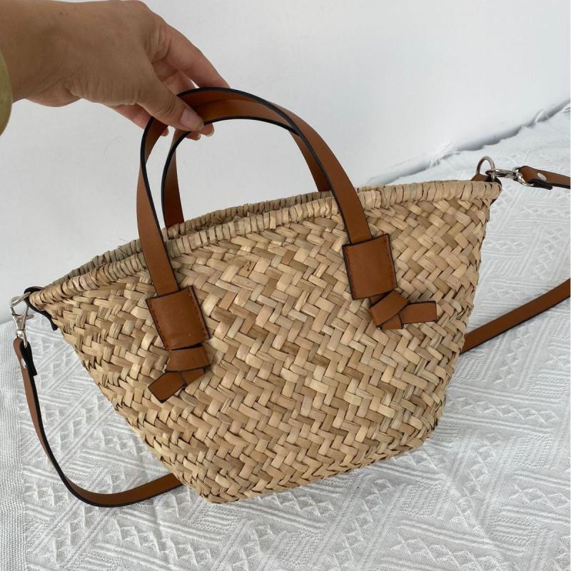 Sacs Porté Épaule  Femme | Panier Voyou Medium En Raphia Femme Femme