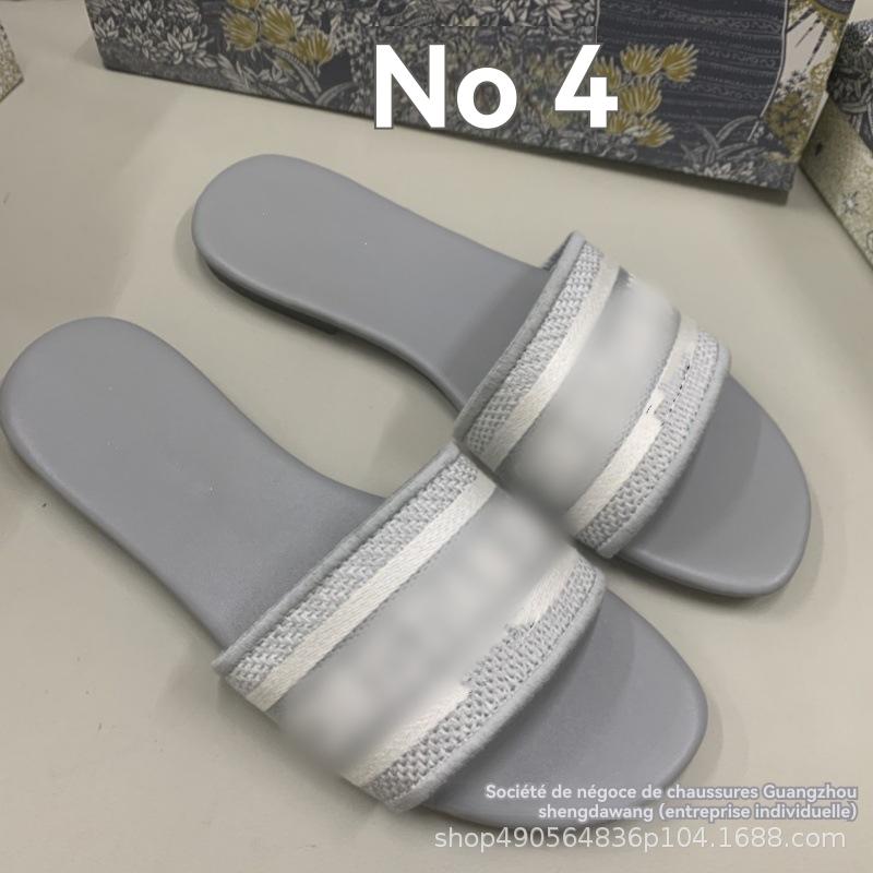 Sandales & Mules  Femme | Mules Plates 4G En Denim À Rayures Femme BLANC