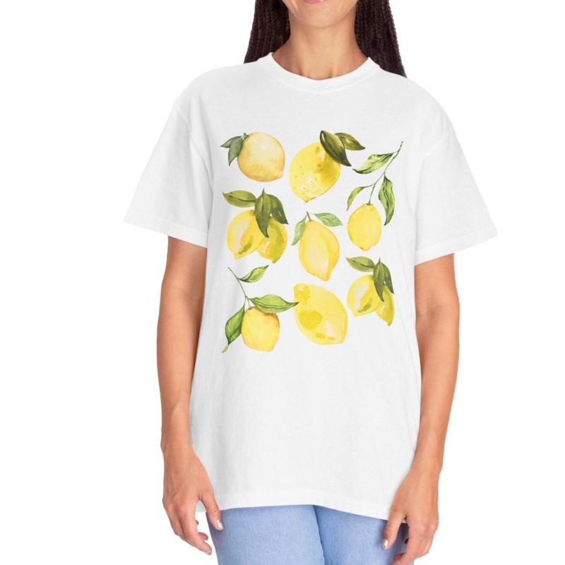 T-Shirts  Femme | T-Shirt En Coton À Détail 4G Et Imprimé Citron Femme BLANC