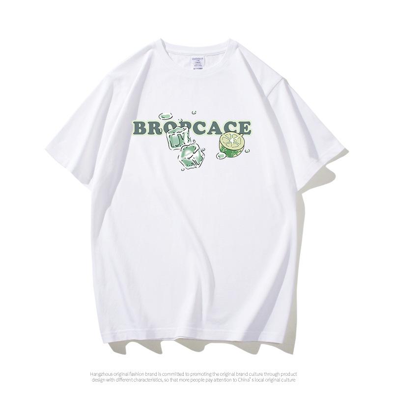 T-Shirts & Polos  Homme | T-Shirt En Coton Avec Imprimé  Lemons Homme BLANC