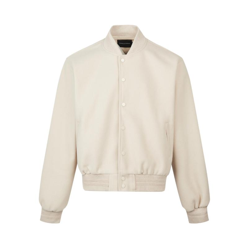 Vestes & Manteaux  Homme | Blouson Varsity En Nubuck Grainé À Détail 4G Homme BEIGE